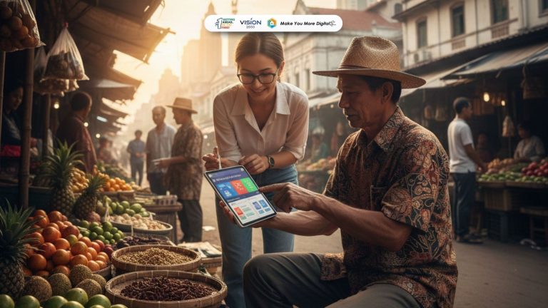 strategi UMKM berkembang di era digital dengan pemanfaatan teknologi dan pemasaran online.