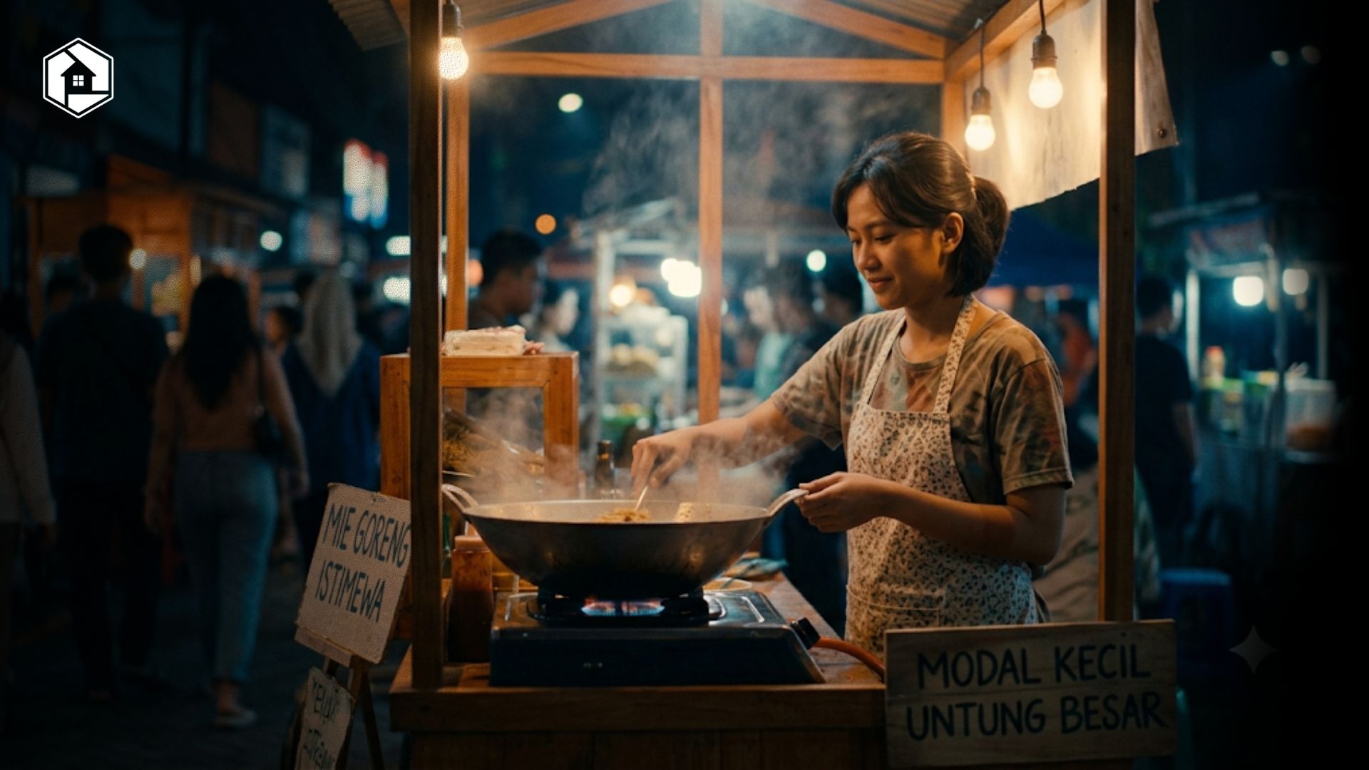 seseorang memulai usaha modal kecil dengan berbagai ide bisnis menguntungkan seperti kuliner, jasa digital, dan toko online.